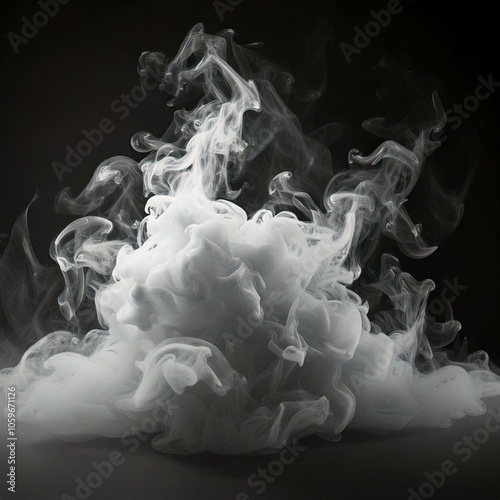 white smoke on black background