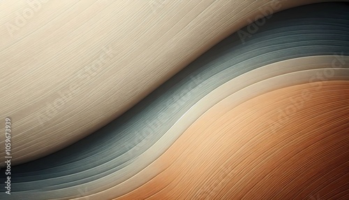 A close-up of a extremme smooth, cobre and light silver gradient background with grainy texture., created with A.I generative  photo