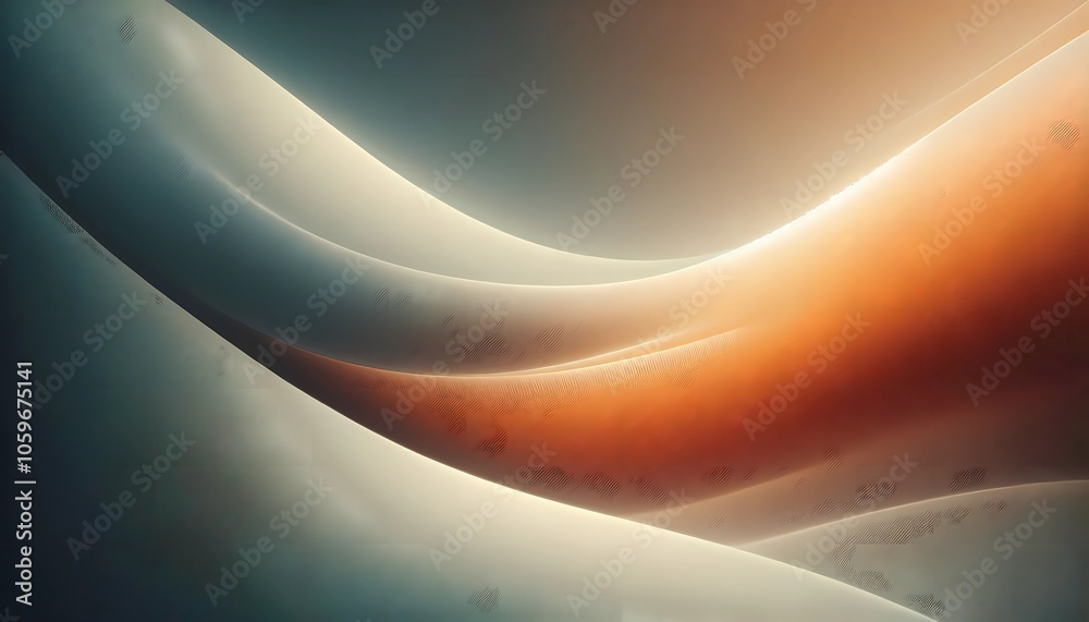 Obraz premium A close-up of a extremme smooth, cobre and light silver gradient background with grainy texture., created with A.I generative 
