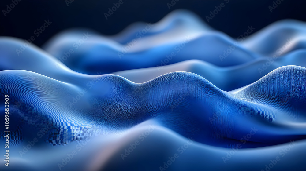 Obraz premium Abstract 3D Blue Wavy Background