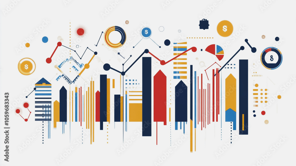 Obraz premium charts and graphs with statistics to innovative analyze business potential and forecast future development of companies growth.