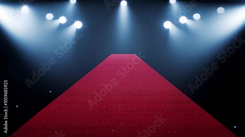 Digitally carpet spotlights against generated video red luxury success velvet winner prestige premiere vip event cinema exclusive barrier celebrity entrance show ceremony celebration award gold rope  photo