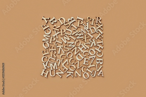 English alphabet set in classic font squarely isolated in studio