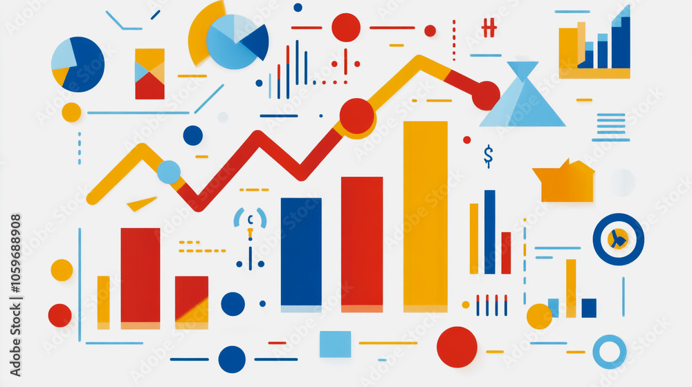 Fototapeta premium charts and graphs with statistics to innovative analyze business potential and forecast future development of companies growth.