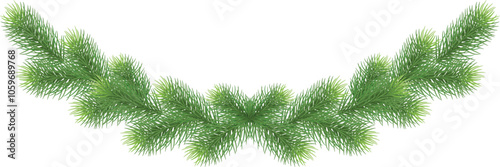 Christmas fir border with pine tree with cones and berries. Christmas garland for home decoration. vector. Eps 10
