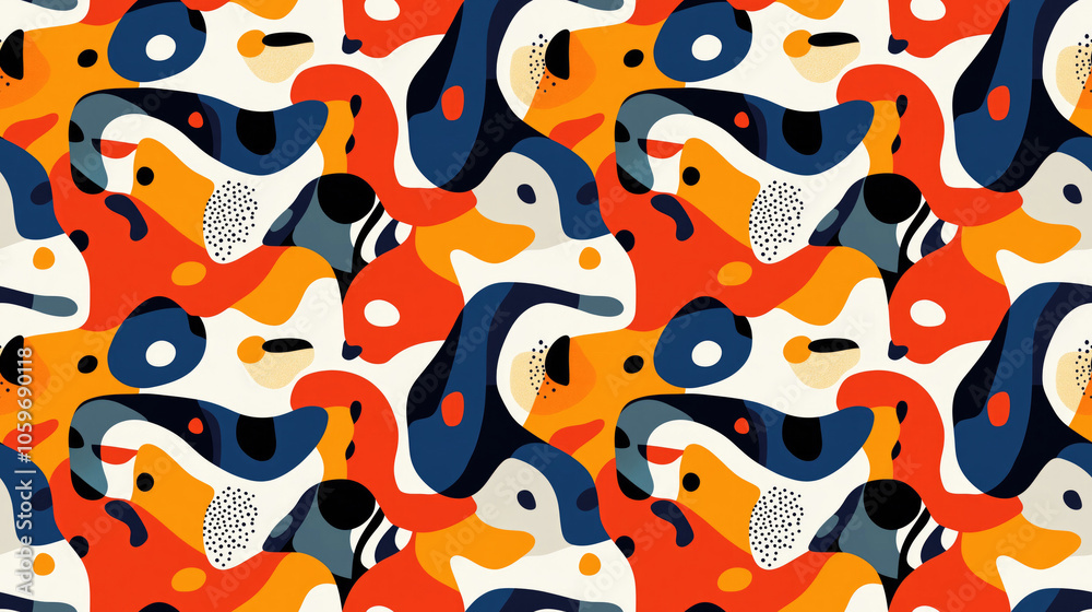 Naklejka premium Cool abstract pattern with vibrant colors and dynamic shapes ideal for textile or wallpaper design