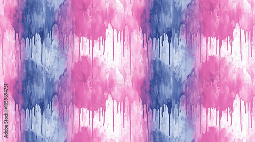 Colorful seamless pattern of dripping art featuring abstract shibori print and tie dye aquarelle texture for trendy textile design