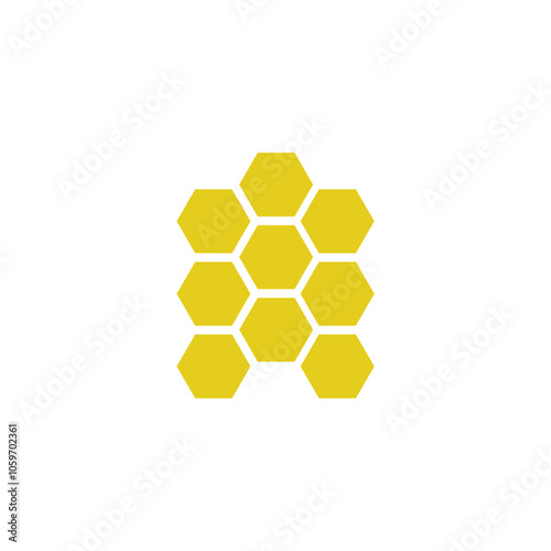 Logo honeycomb yellow unique design with blank background