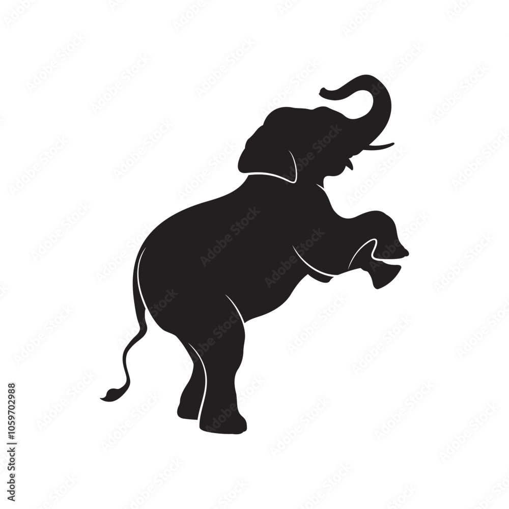 Obraz premium elephant silhouette on white background