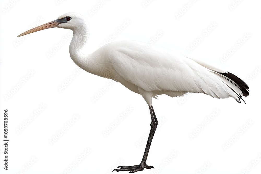 Obraz premium A Striking Predatory Bird Stands Elegantly, Showcasing Its Unique Features Against Transparency