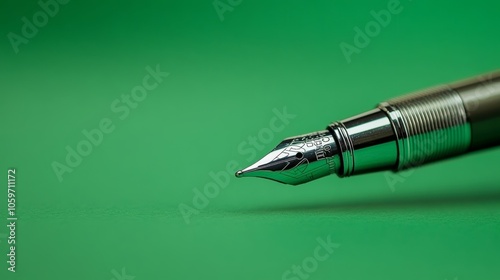 A wellworn pen glides across the page capturing ideas in motion. photo