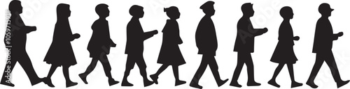 Silhouette of a parade celebrating the New Year vector silhouette