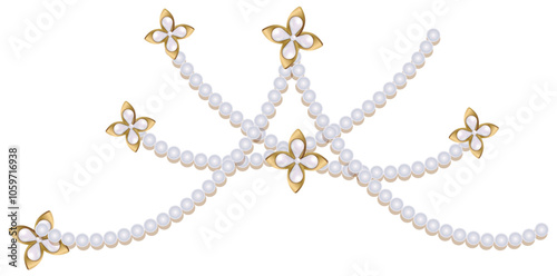 Stunning Pearl Design Pattern, Decoration Fashion Accessory Vector Illustration.