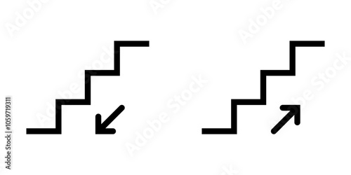 Stairs up and down pictogram. stairs sign illustration.