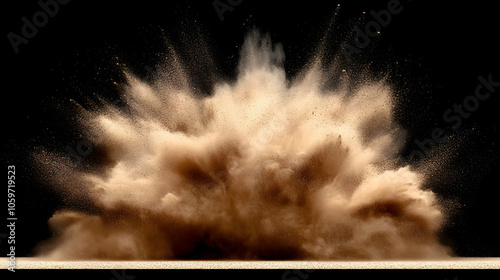 Brown Dust Explosion Abstract Background photo