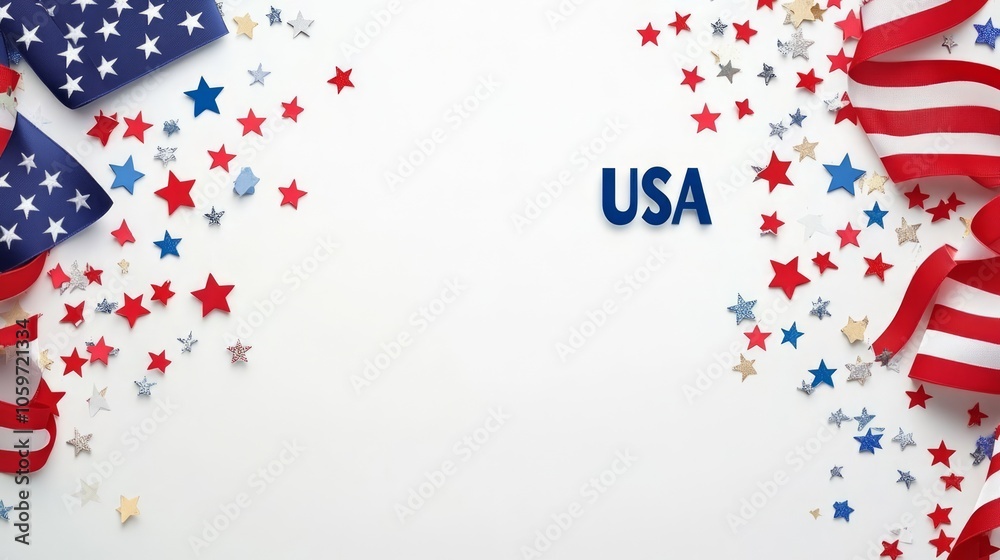 Obraz premium Celebration of USA Independence with Stars and Stripes Background