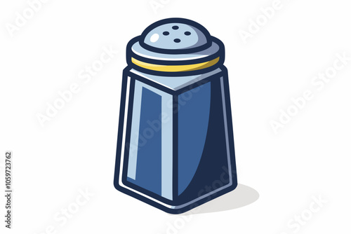 Salt Shaker isolated on white background vector art illustration