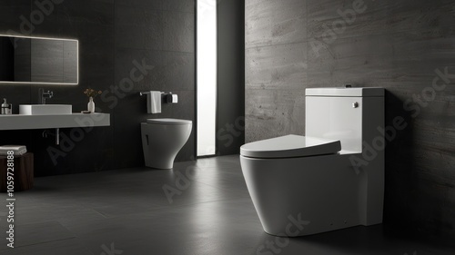 AI image of White toilet photo