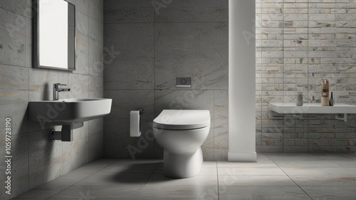 AI image of White toilet photo