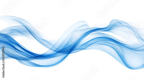 Wallpaper Mural Abstract blue wave on transparent background, dynamic energy movement concept Torontodigital.ca