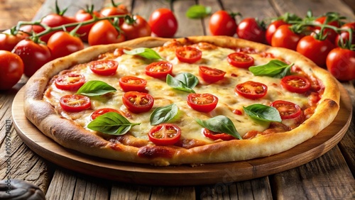 Fresh pizza served on a plate