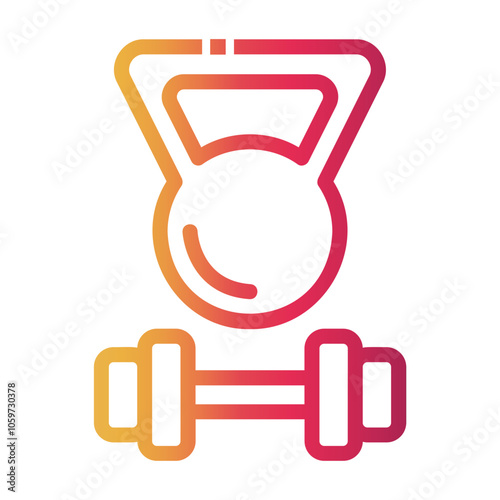 dumbbell Line Gradient Icon