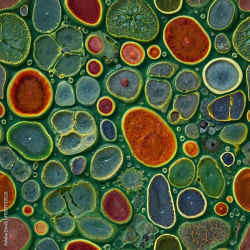Plant cells as seen on a microscope 