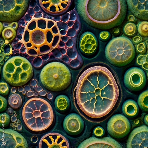 Cell of a plant as seen on a microscope 