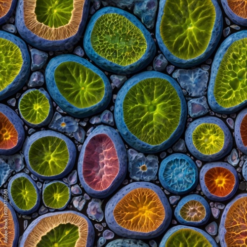 Cell of a plant as viewed from the microscope 
