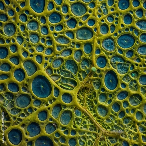 Plant cells as viewed from the microscope 