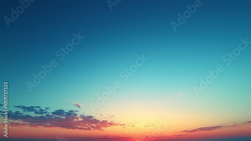 A serene sunset over a clear sky, showcasing vibrant colors and tranquil beauty.