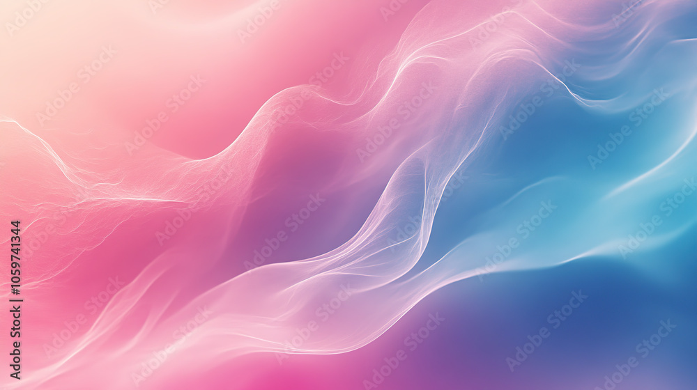Obraz premium Abstract background with pastel colors of pink and blue, featuring soft lines
