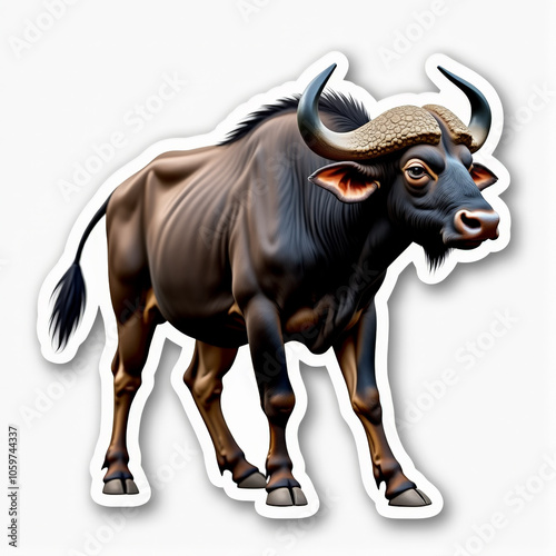 African buffalo sticker design for creative projects and crafts photo