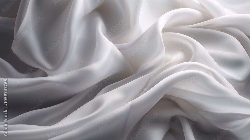 Obraz premium Soft Flowing White Silk Fabric Texture