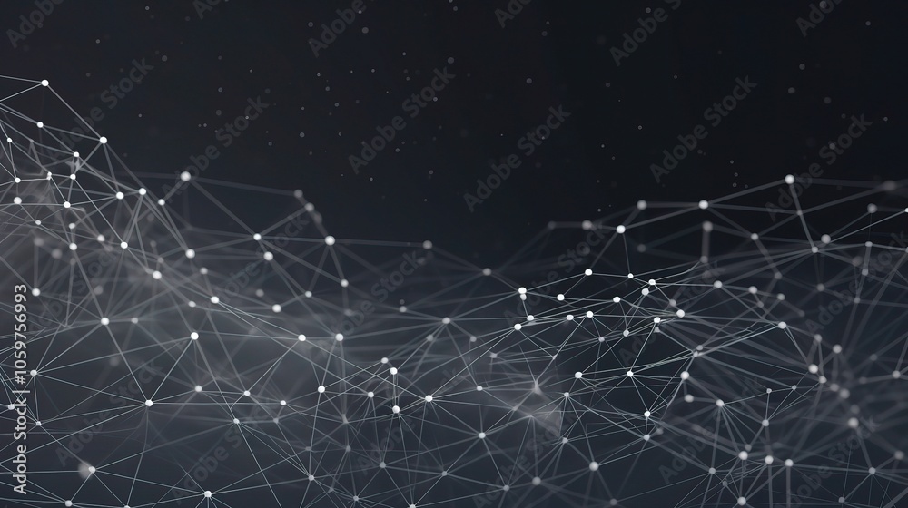 Obraz premium Abstract Network Connection with White Dots and Lines