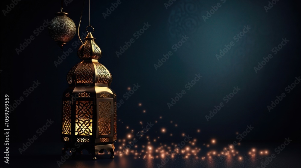 Obraz premium Illuminated Lantern Symbolizing Ramadan Celebration