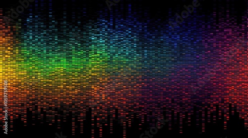 Wallpaper Mural Vibrant Rainbow Glitch Pattern with Distorted Pixels Torontodigital.ca