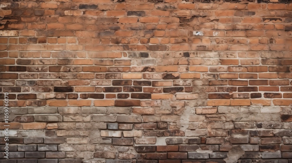 Naklejka premium Rustic Brick Wall Texture with Age and Imperfection