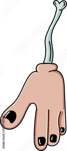 cartoon hand with manicure