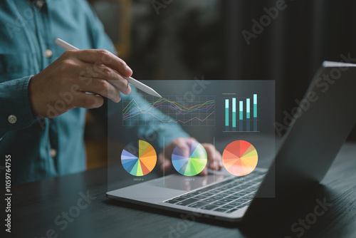 Business Intelligence and Strategy. The role of business intelligence tools in tracking performance metrics and strategizing based on analyzed data. photo