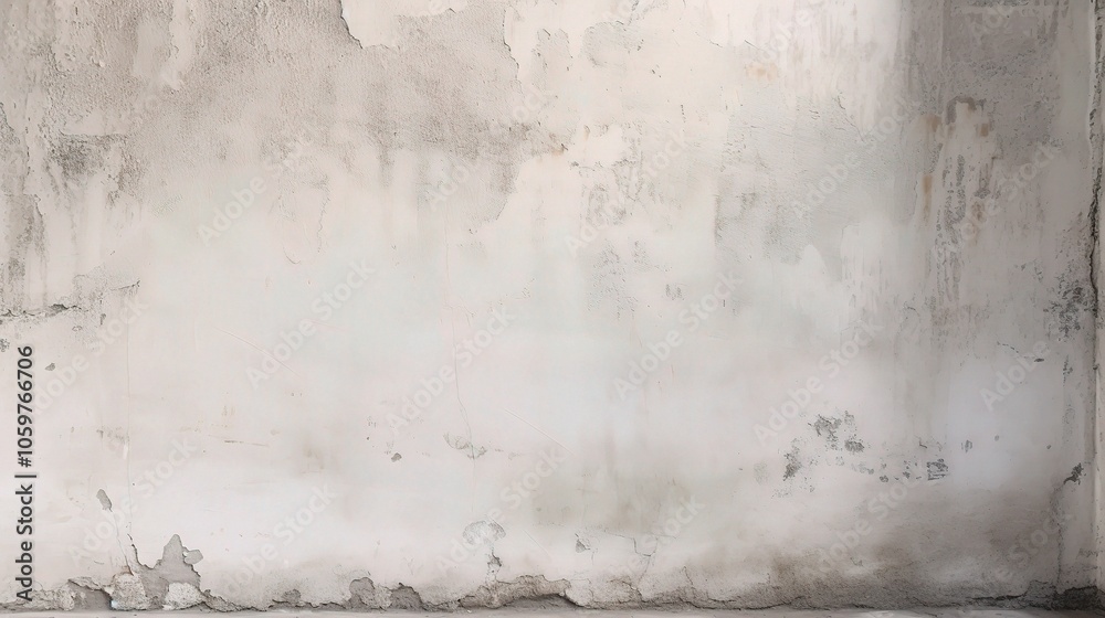 Obraz premium Textured White Cement Wall with Visible Age Marks