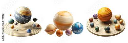 Planets and Orbits on Transparent Background Illustration photo