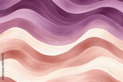 Purple and brown watercolor wavy lines background wallpaper