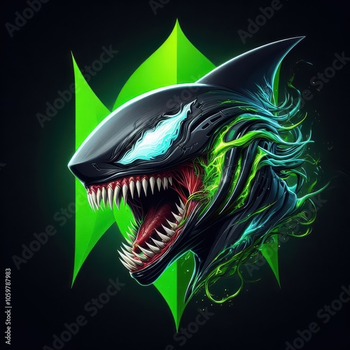 Shark | Fierce Shark Face Looking | Special Sharks Design photo