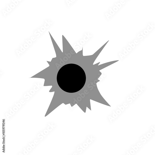 shot bullet hole vector illustration