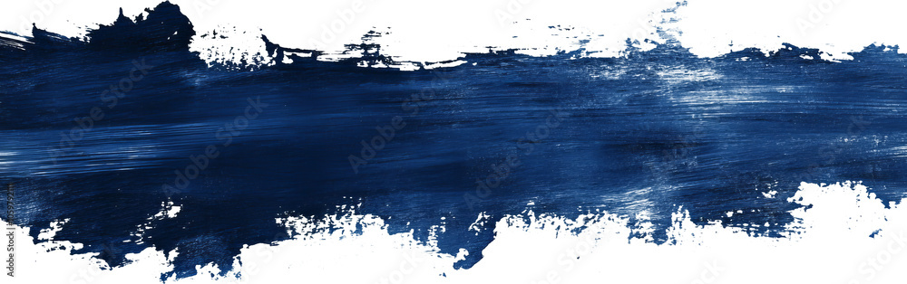 Obraz premium Abstract blue paint stroke on transparent background, artistic concept
