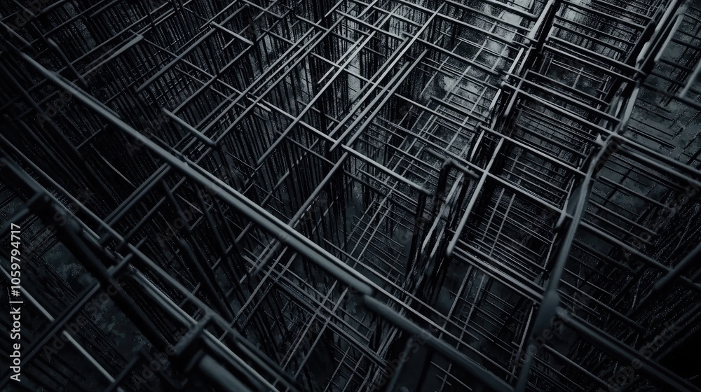 Fototapeta premium Abstract Industrial Structure with Metal Framework