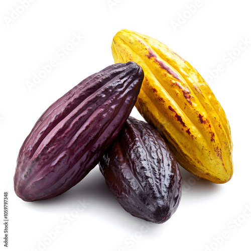 Wallpaper Mural Fresh Cocoa Pods isolated on a white background  Torontodigital.ca