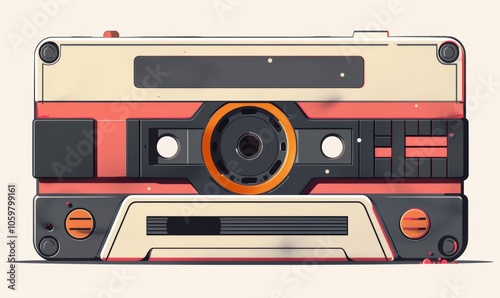 Retro Cassette Tape Vintage 70s 80s Audio Music Design