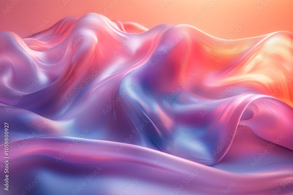 Obraz premium Gradient liquid abstract squared Holo Holographic background with halftone dots design Watercolor ombre gradient pattern design 3d geometric shapes background Abstract background generative AI